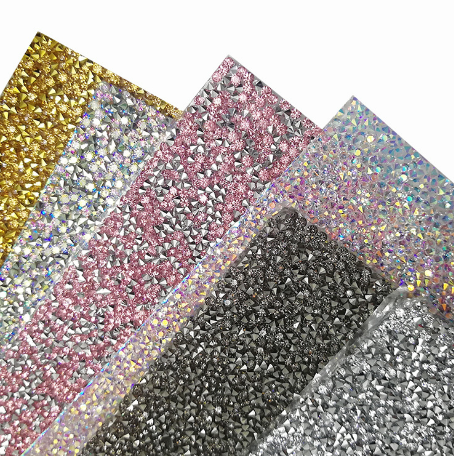 240X400mm Crystal AB 3mm adhesive  resin Rhinestone transfer Hotfix Sheet Banding Bridal Rhinestone for Dresses Shoes