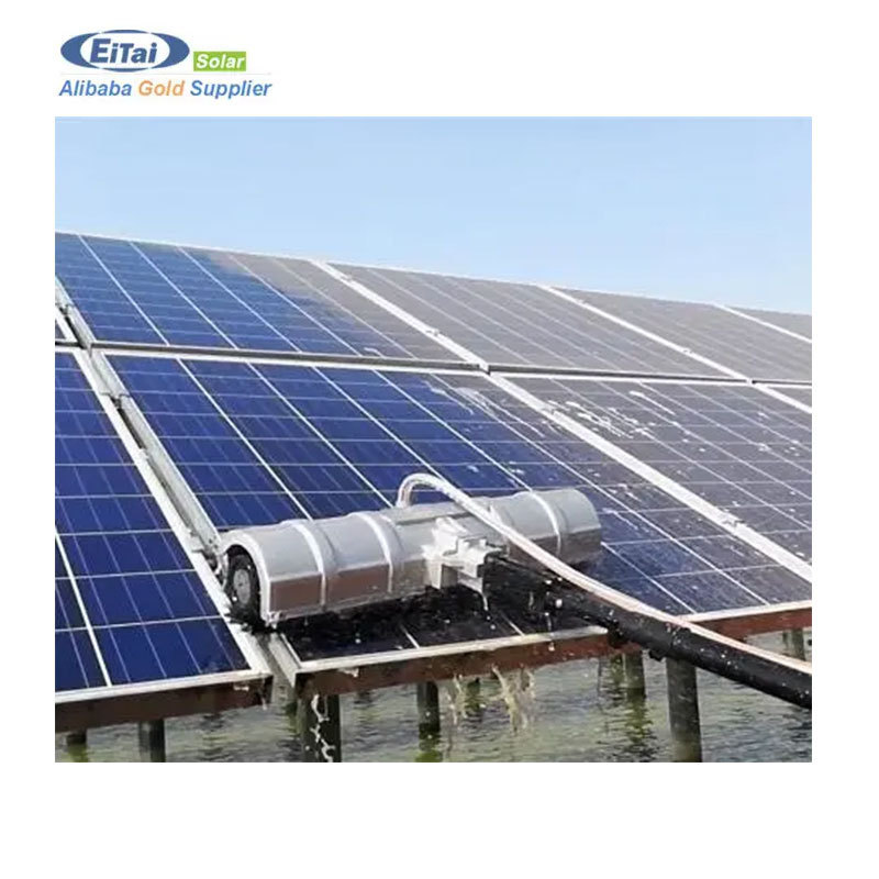 EITAI Long Warranty Guaranteed Solar Panel Water Dry Cleaning Brush Machine Robot With Battery Option