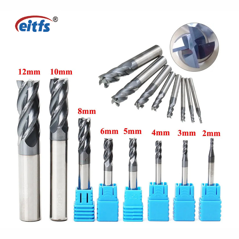 EITFS Aluminum Plate Cutter Single Flute Solid Carbide End Mills One Flute Spiral long neck thread micro ball nose end mill