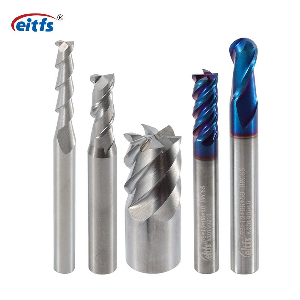 EITFS Aluminum Plate Cutter Single Flute Solid Carbide End Mills One Flute Spiral long neck thread micro ball nose end mill