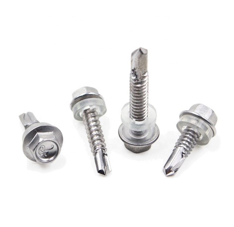 Taiwan Machine Produce Metal Galvanized 410 Stainless Steel Hex Rubber Washer Head Self Drilling Screw Roofing Screws