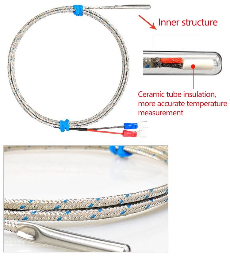 High temperature 1200c sensor probe industrial rtd sensor temperature thermocouple K E J PT100 with plug Screw type thermocouple