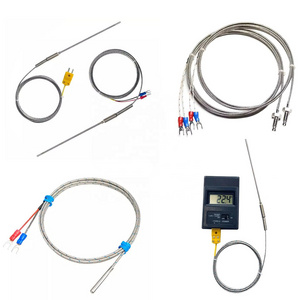 High temperature 1200c sensor probe industrial rtd sensor temperature thermocouple K E J PT100 with plug Screw type thermocouple