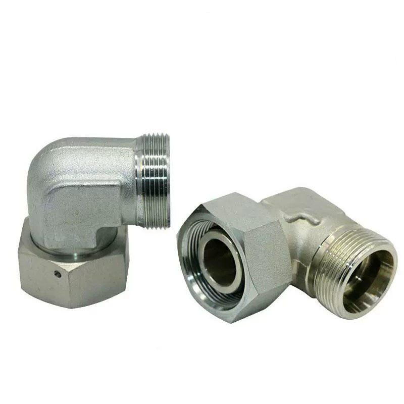 Elbow Hydraulic Hose Adapters DIN Bite Type NPT Male Carbon Steel 90 Degree BSP Hydraulic Connectors Elbow SS Adjustable Elbow