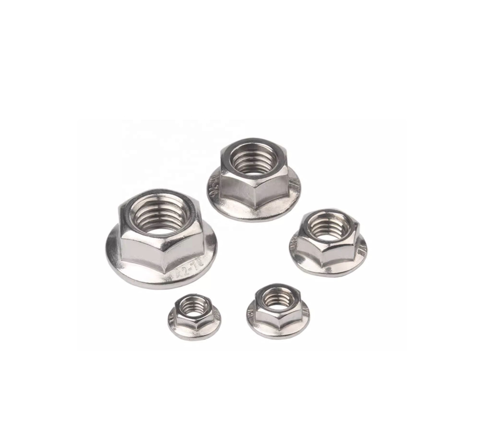 High Quality AISI 304 Stainless Steel Metric Flange Nut Serrated Hex Sleeve Anchor with Hexagon M8 M10 Self-locking Flange Nut