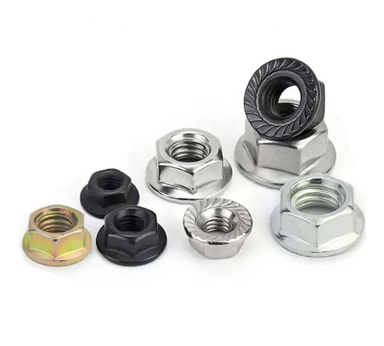 High Quality AISI 304 Stainless Steel Metric Flange Nut Serrated Hex Sleeve Anchor with Hexagon M8 M10 Self-locking Flange Nut