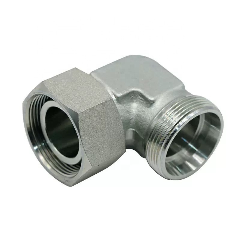 Elbow Hydraulic Hose Adapters DIN Bite Type NPT Male Carbon Steel 90 Degree BSP Hydraulic Connectors Elbow SS Adjustable Elbow