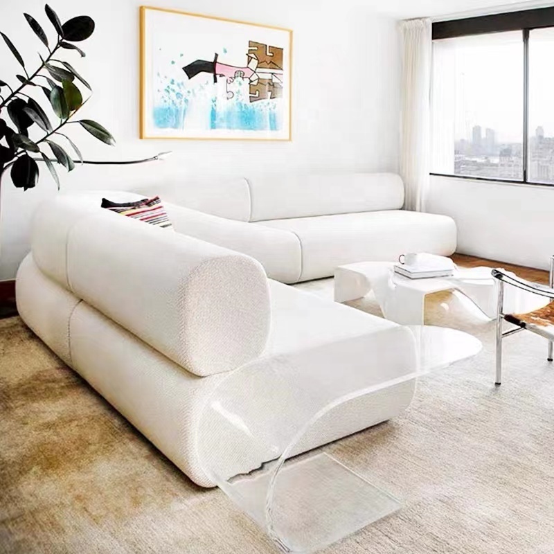 Creative designer shaped corner 7-shaped sofa simple modern light luxury irregular fabric design sofa