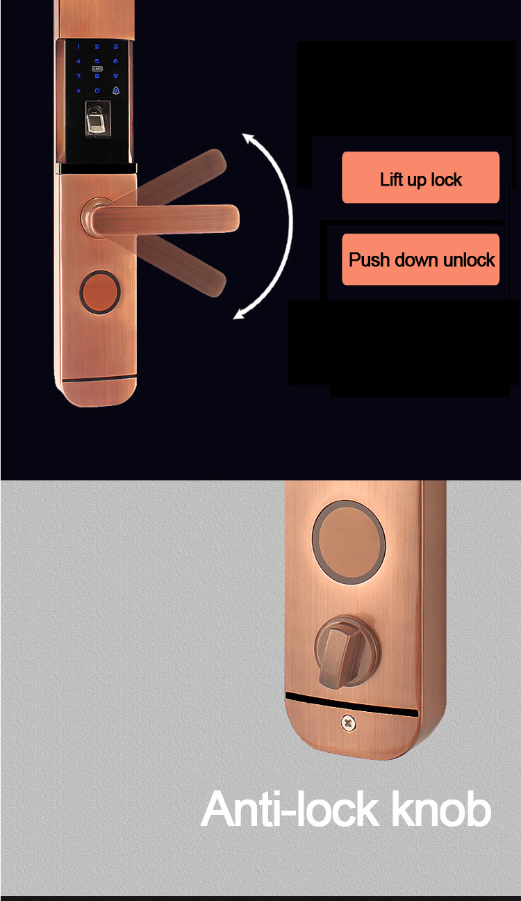 Eiysie Wholesale Smart Lock Front Door Deadbolt With Slide Cover Smart Fingerprint Door Lock  New Keyless Smart Door Lock