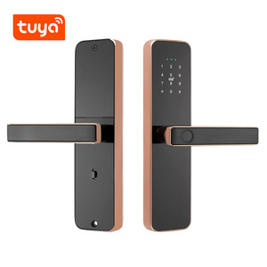 Tuya Security wood  Door Aluminum Door Digital Smart App Pad Electronic Wifi smart  Lock