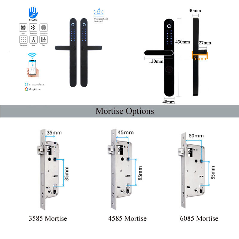 waterproof outside door motel smart door lock hotel RF card hotel key card reader TT app unlock