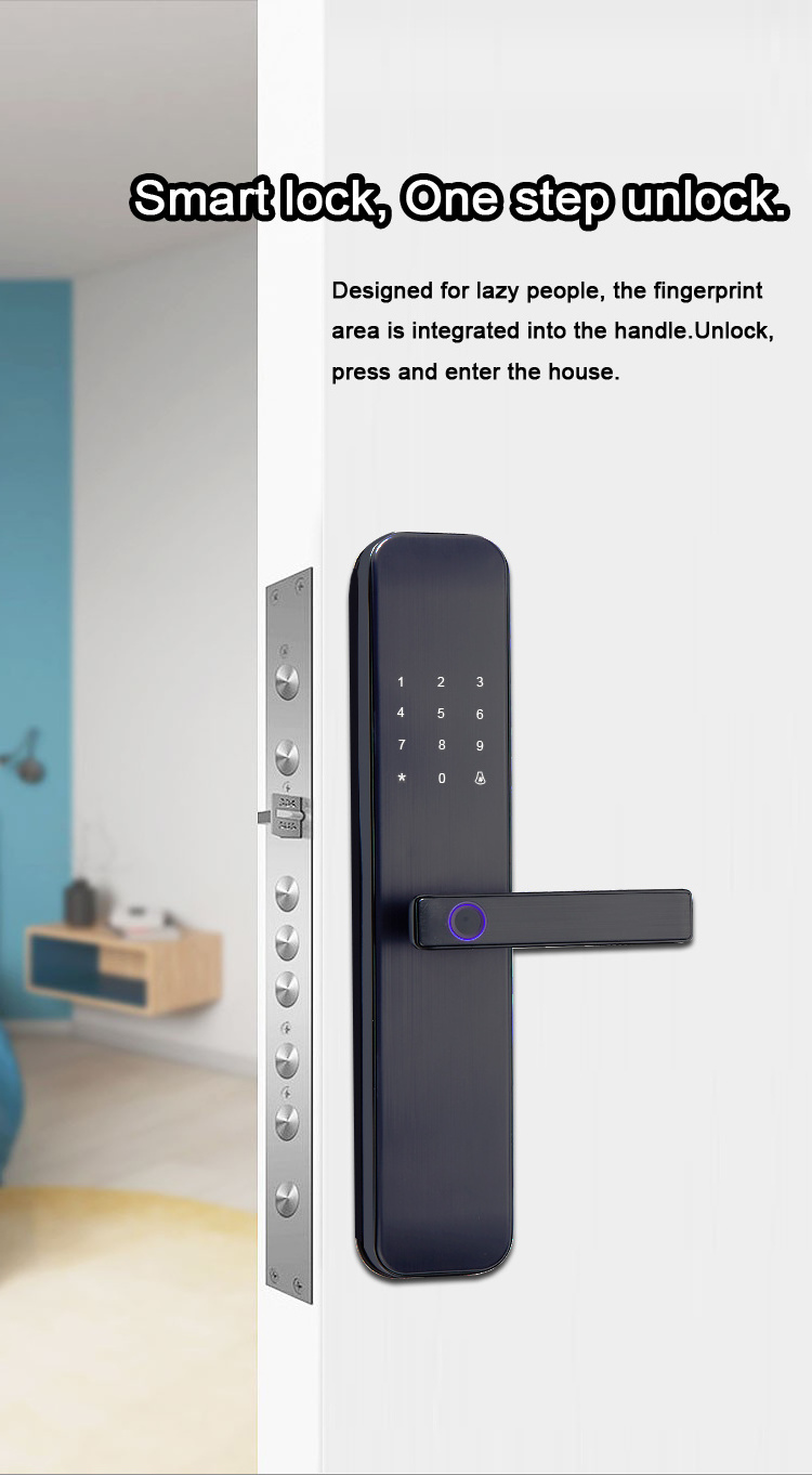 Tuya lock APP Wifi Control Fingerprint Biometric Passcode Smart door Lock for hotel apartment