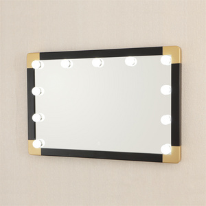 Hollywood lamp bulb mirror LED vanity mirror wall hanging model smart touch three adjustable light rectangle square shape