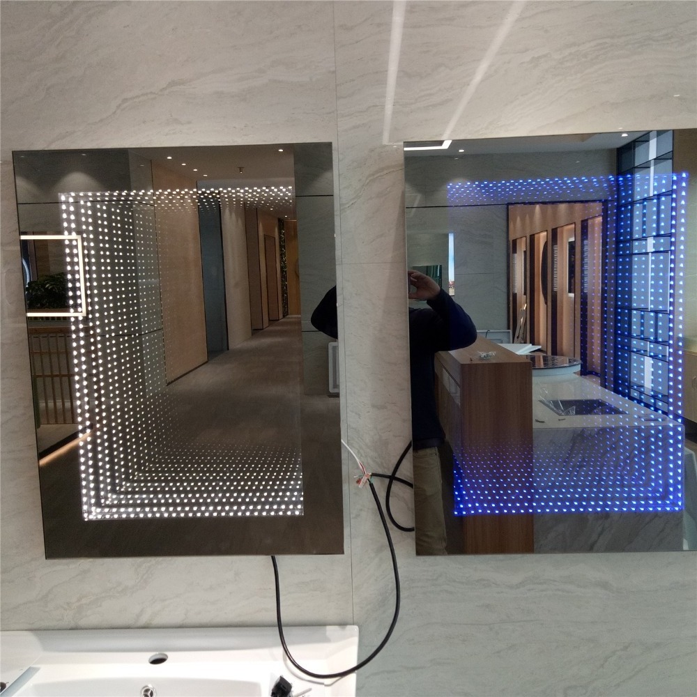 Bright 3D Effect Tunnel Mirror with The Effect of Infinity Bathroom Mirror