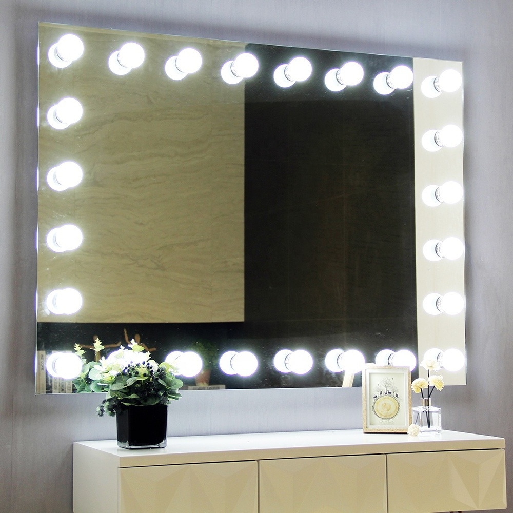 Wall Mounted Makeup Lighted Cosmetic Vanity Mirror 24pcs Light Bulbs Hollywood Mirror