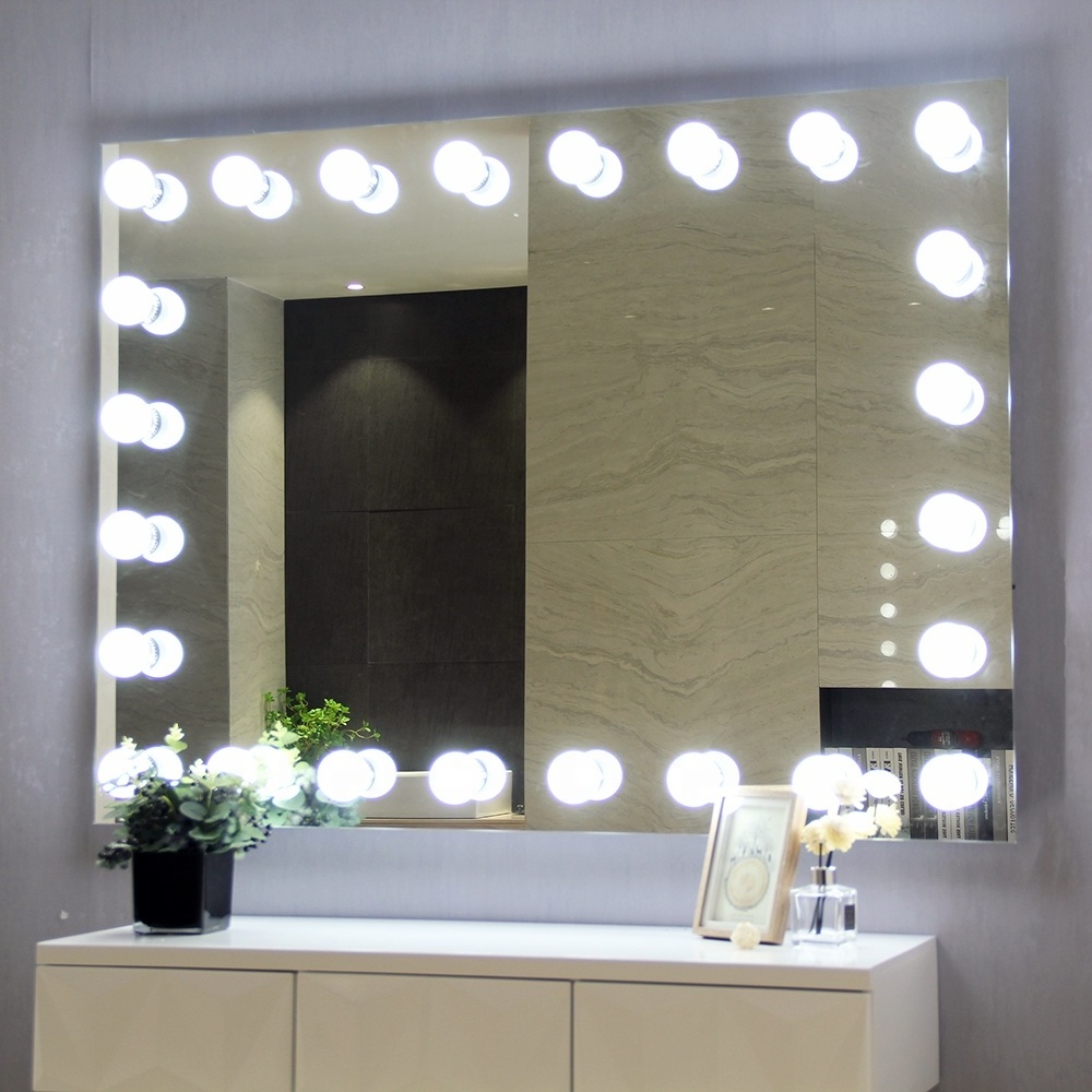 Wall Mounted Makeup Lighted Cosmetic Vanity Mirror 24pcs Light Bulbs Hollywood Mirror