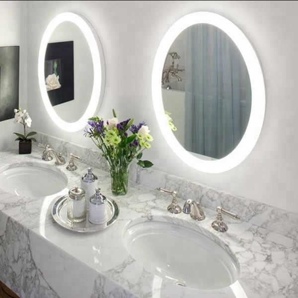 Hot Selling Bathroom Led Round Mirror for Decoration Wall Mounted Lighted Mirror 5mm Copper Free Silver Mirror Glass