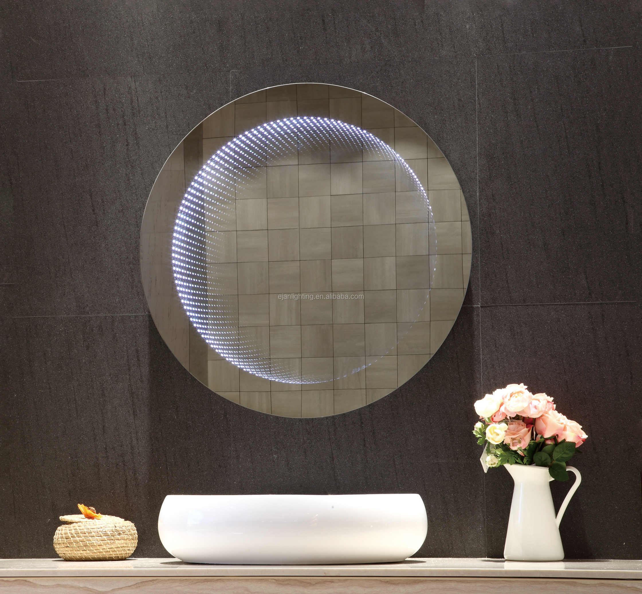 Modern Wall 3D Mirror Magic Tunnel Bathroom LED Infinity Mirror