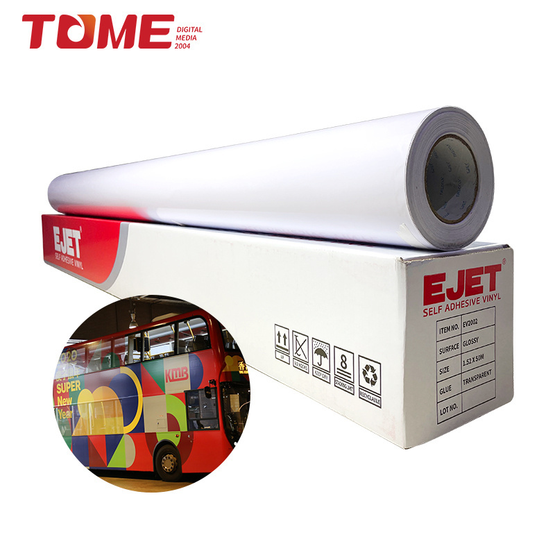 TOME Glossy Matt White Eco Solvent PVC Printable Adhesive Car Wrap Vinyl Sticker Roll Self Adhesive Vinyl