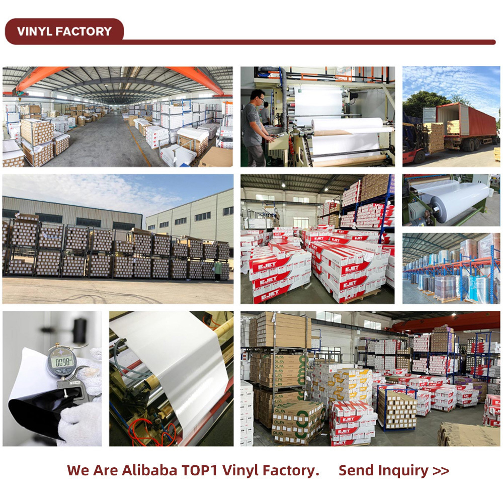 China Top Vinyl Factory Wholesale adhesive vinyl roll pigment ink inkjet printable pvc self adhesive vinyl for printing