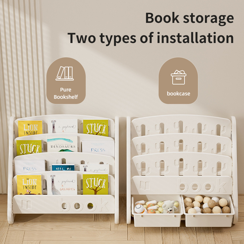 Kindergarten Baby Storage Bookcase Bookshelf  Furniture Sets Kids Plastic Book Shelf Drawer Toys Storage Children Cabinets