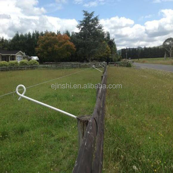 Electrical fence post stand off wire