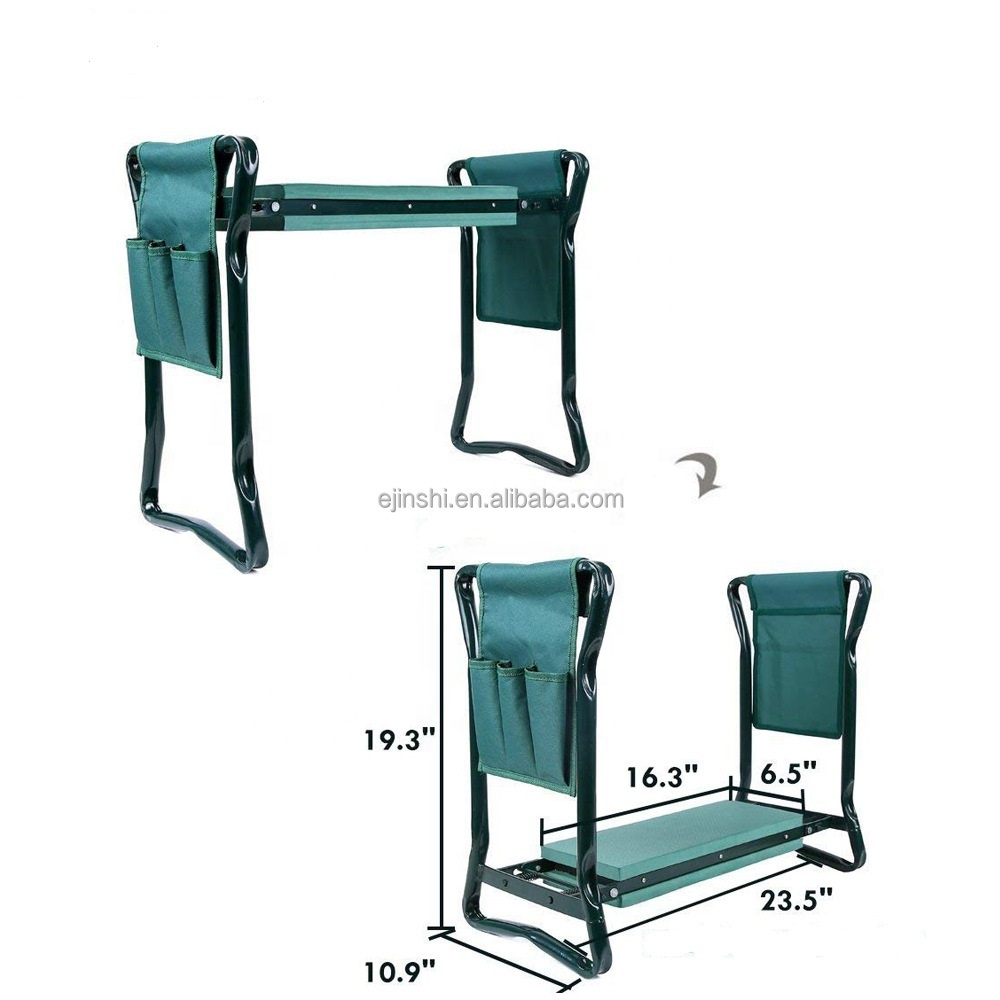 Multifunctional Folding Garden Kneeler and Seat with Tool Pouches