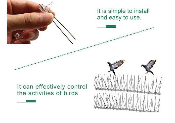 10ft Stainless Steel Pigeon Control Spikes 12 packs Bird Spikes