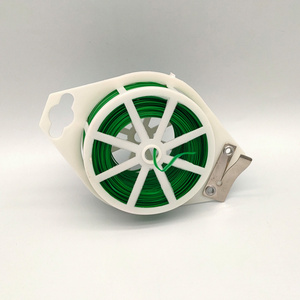 JINSHI Green Garden Twist Tie Wire Cable Reel with Cutter for Gardening Plant Yard