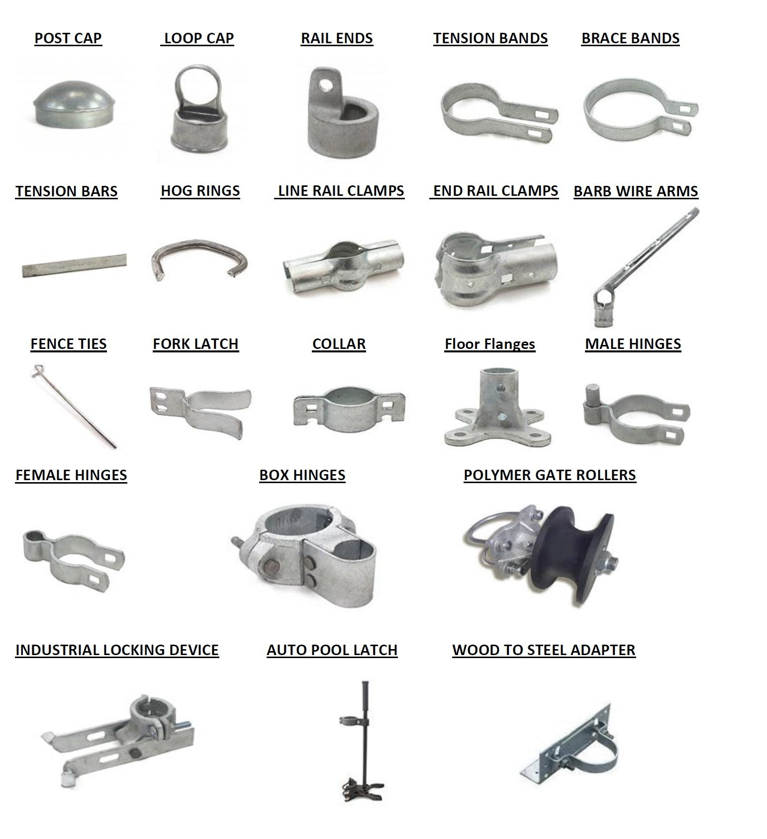 Metal fence parts chain link fence fittings chain link fence gate fittings accessories