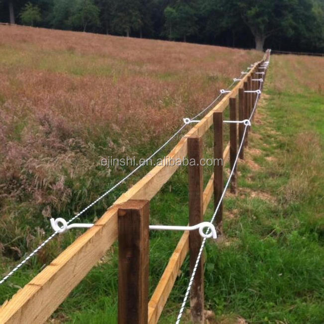 Electrical fence post stand off wire