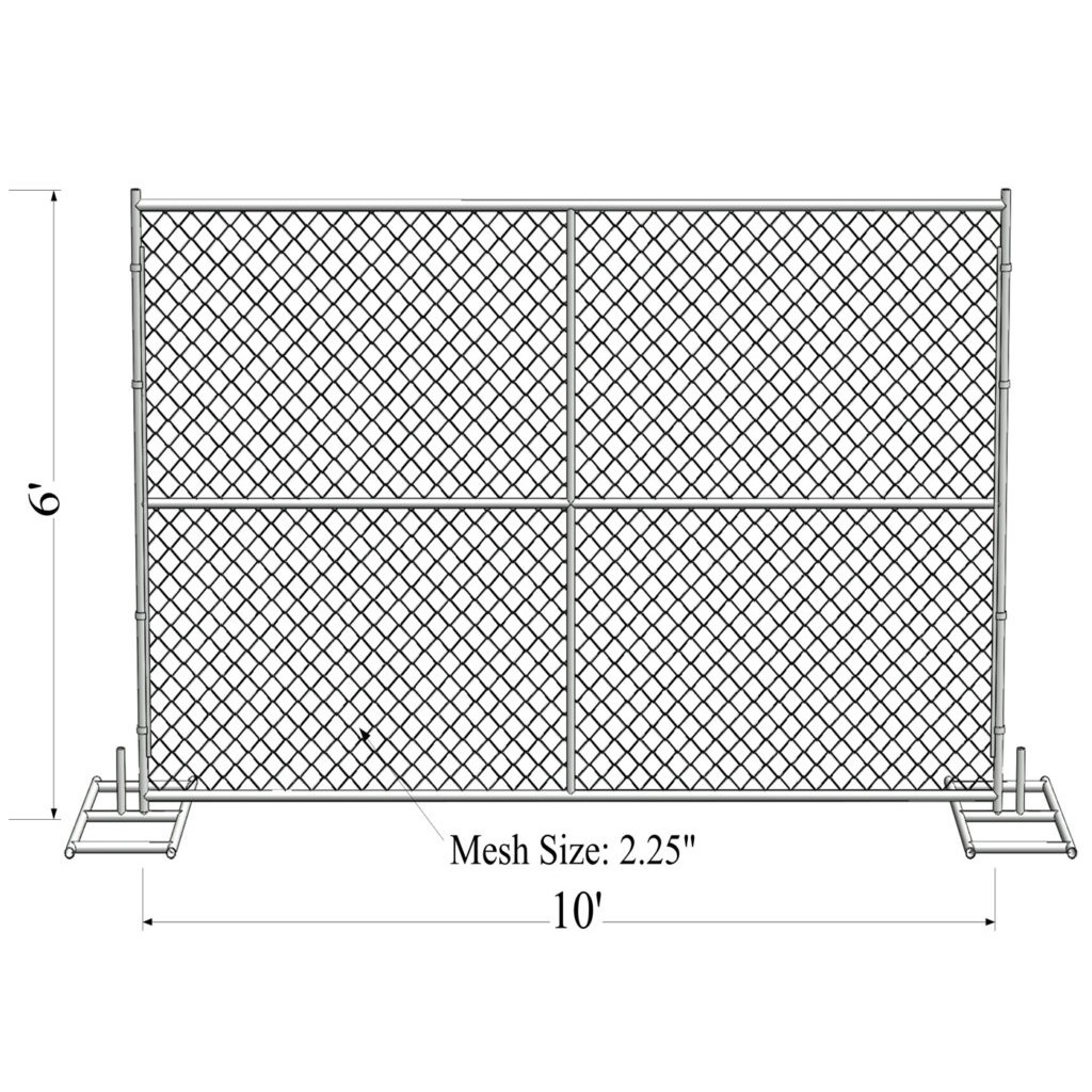 USA popular galvanized residential temp fence panels 6x12 removable chain link temporary hoarding fence