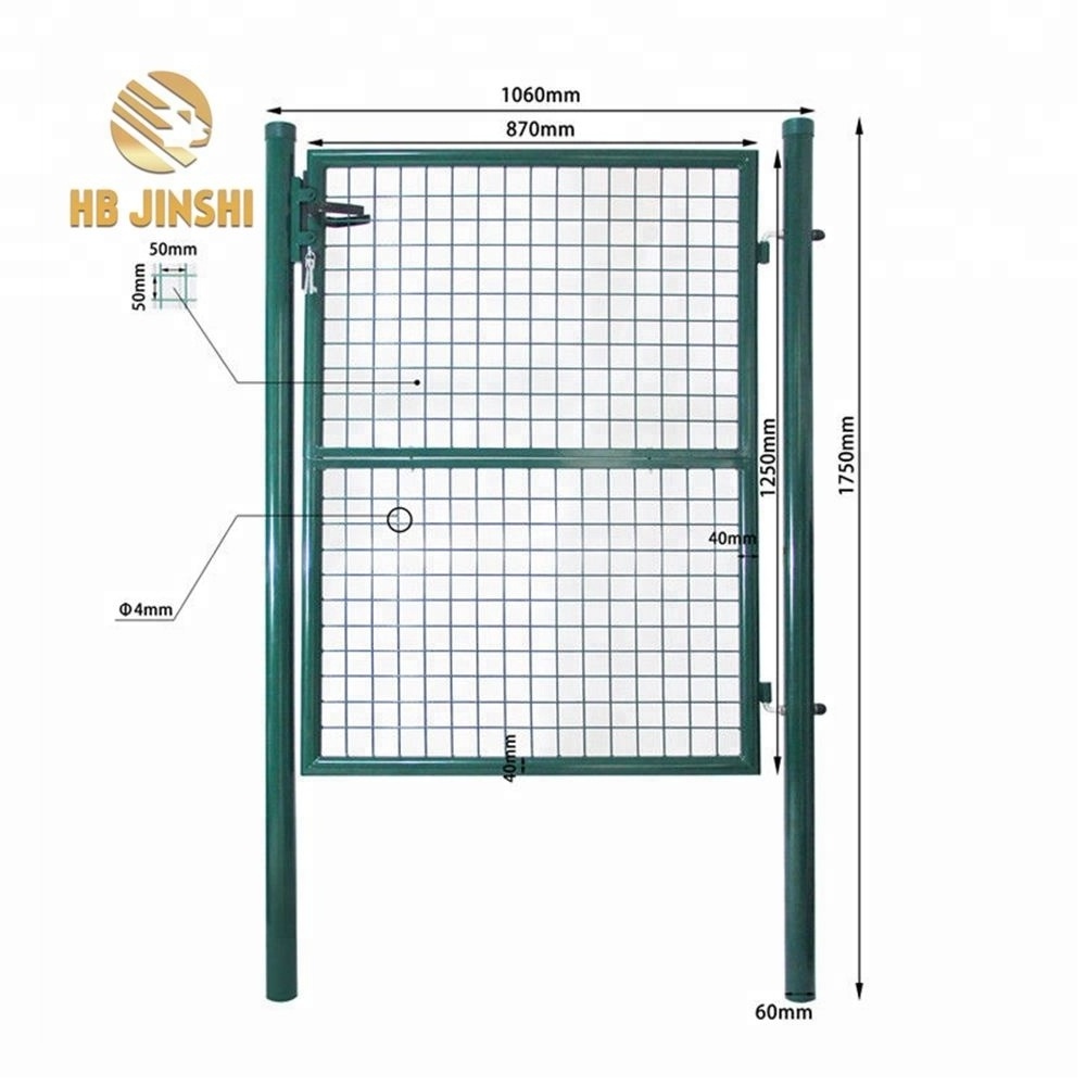 Mesh Garden Gate Outdoor Galvanised Steel Fence Gate for Patio, Terrace, Backyard, Entryway