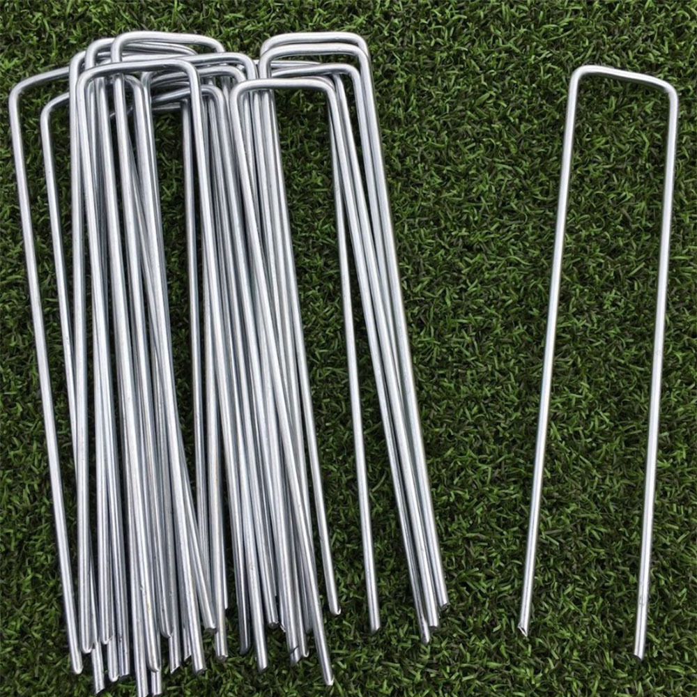 6in Galvanized steel flat Garden stake u type SOD staple