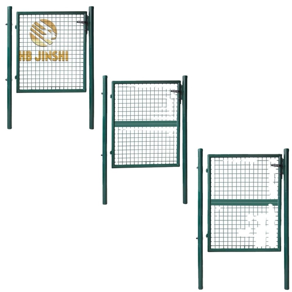 Mesh Garden Gate Outdoor Galvanised Steel Fence Gate for Patio, Terrace, Backyard, Entryway