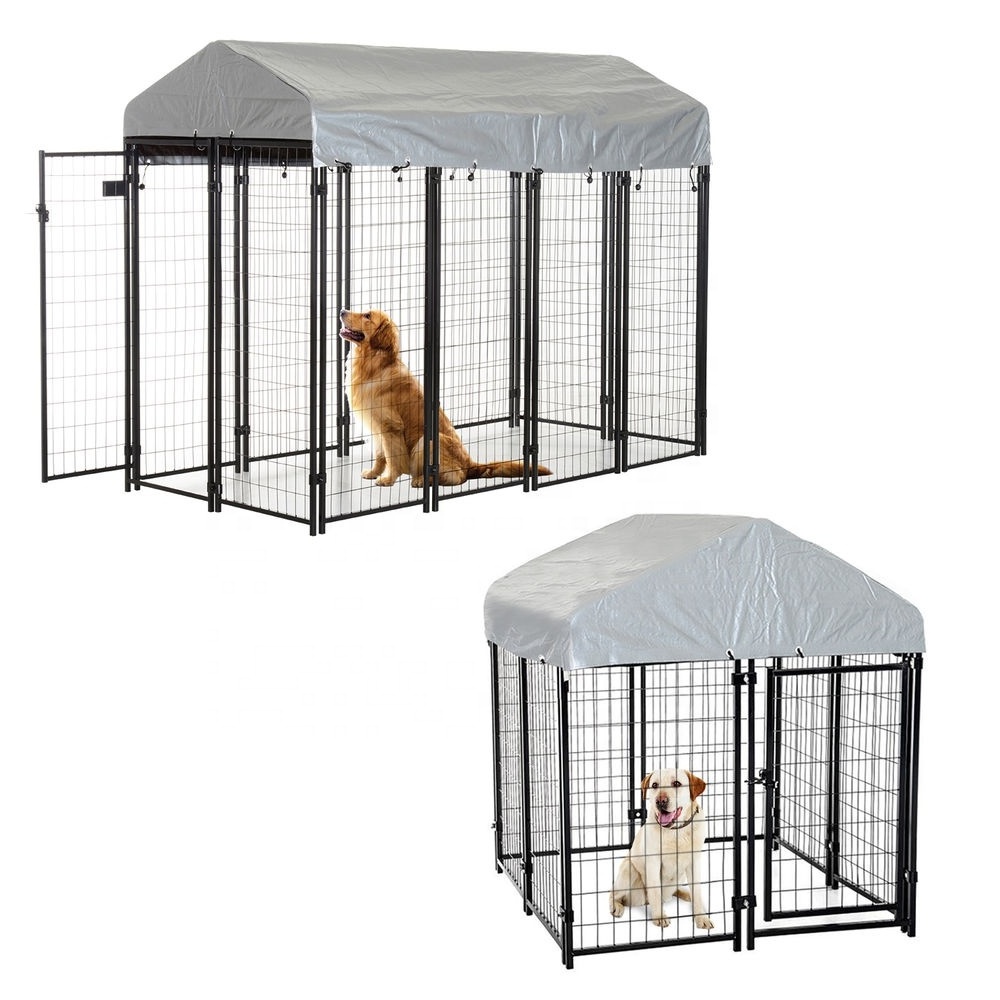 Outdoor Dog Runs Heavy Duty Metal Welded Wire Dog Kennel 8'X4'X6'