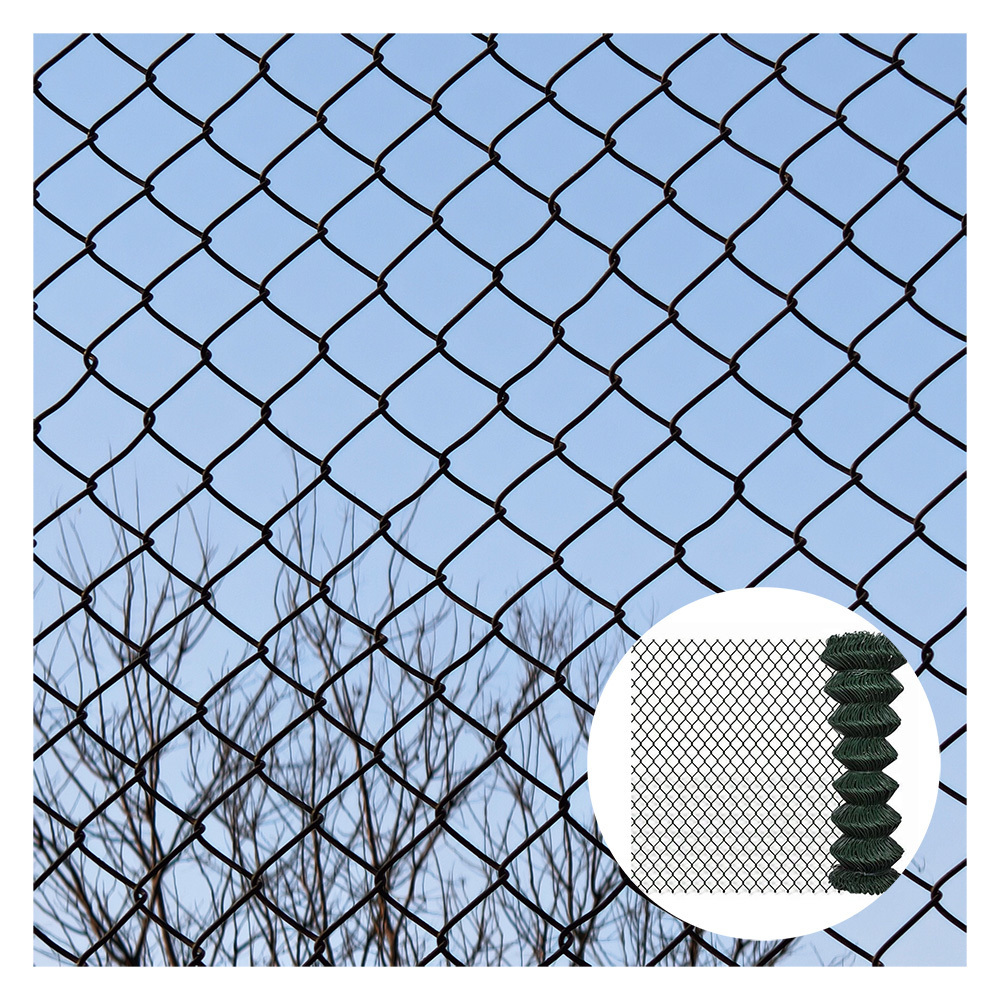 Wholesale pvc coated diamond mesh wire horse fence used chain link fence for sale factory