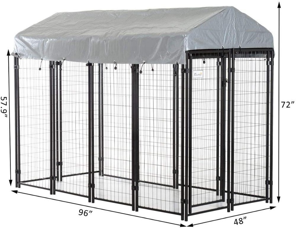 Outdoor Dog Runs Heavy Duty Metal Welded Wire Dog Kennel 8'X4'X6'