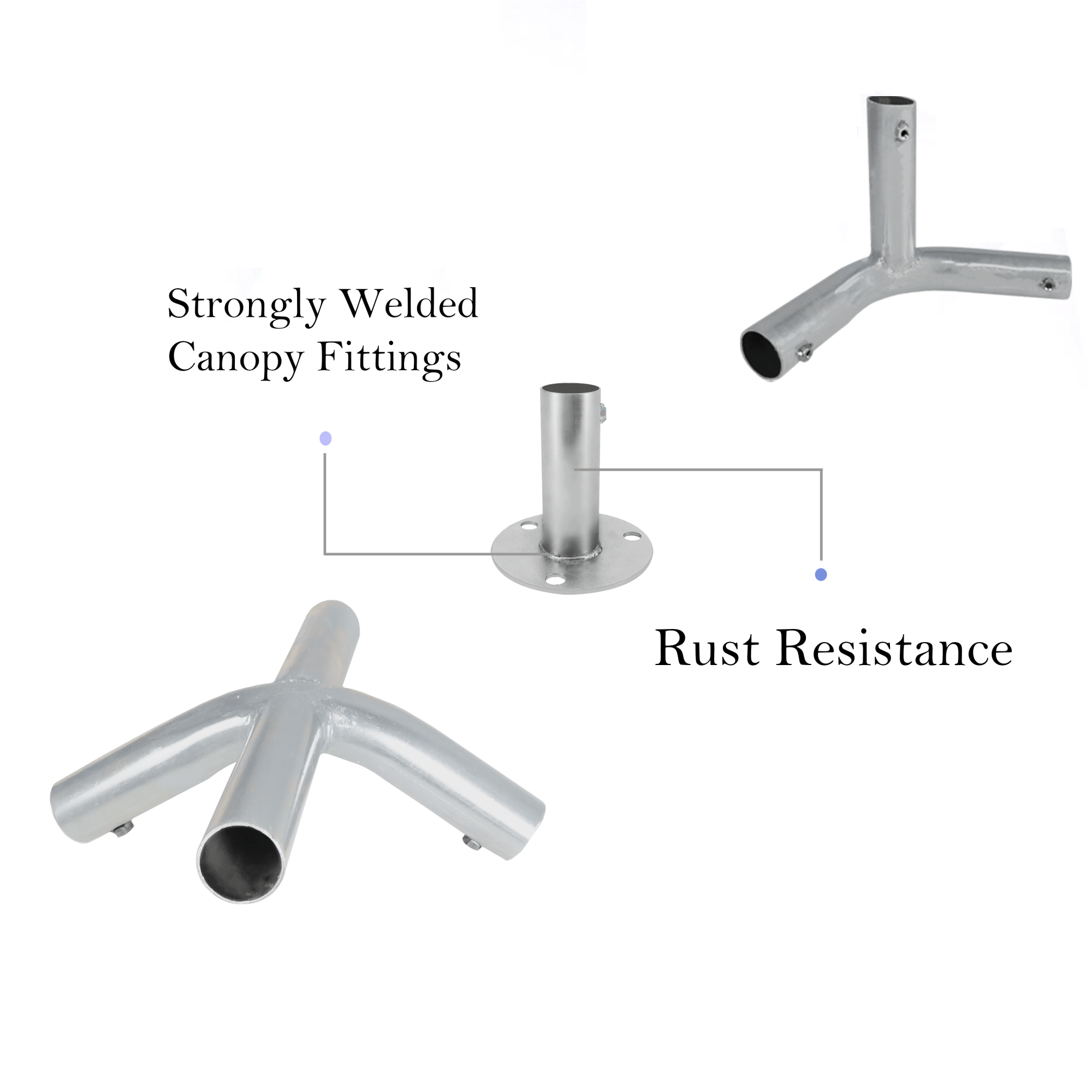 4 WAY HIGH Peak Edge Side Top Center Canopy Fitting