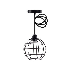 Globe pendant light iron ceiling lights ball shape black kitchen island lighting for dining room IN0009