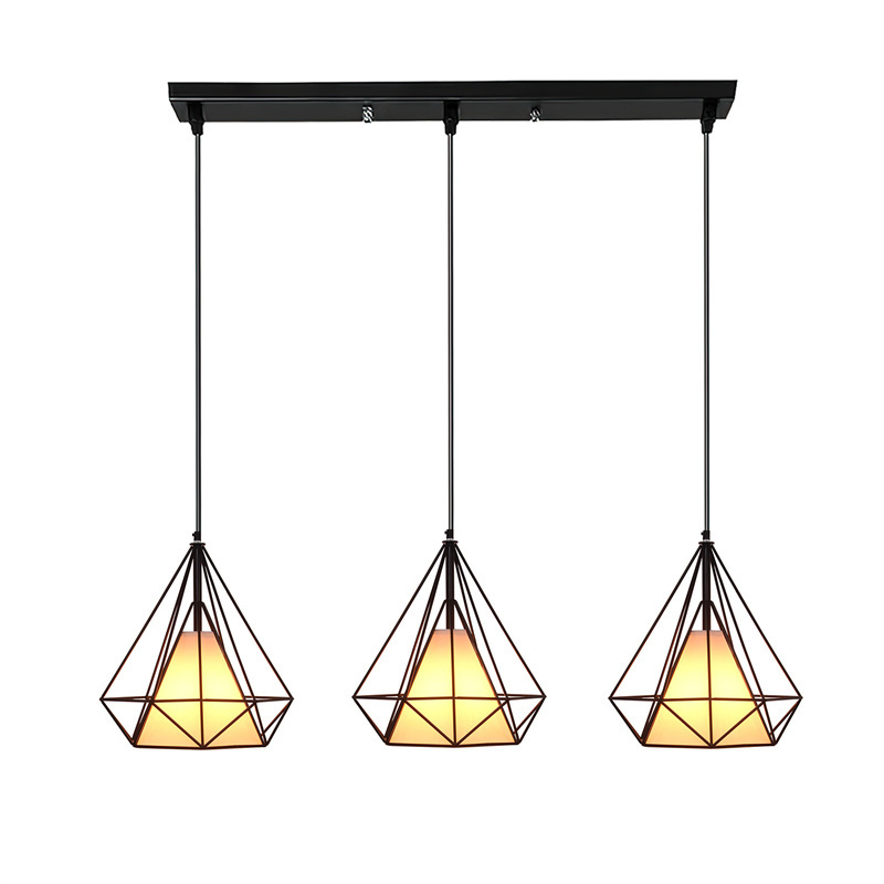 Zhongshan Vintage Retro Black Hanging Cage Pendant Light Fixture with E27 Base Iron Lampshade for Kitchen Island Bar Bedroom