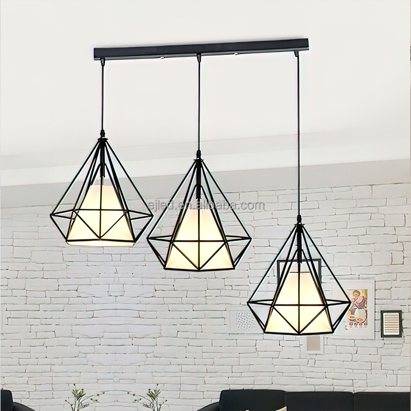 ZhongShan Black Pendant Lights Metal Cage Chandelier House Light for Kitchen Island Light Fixtures