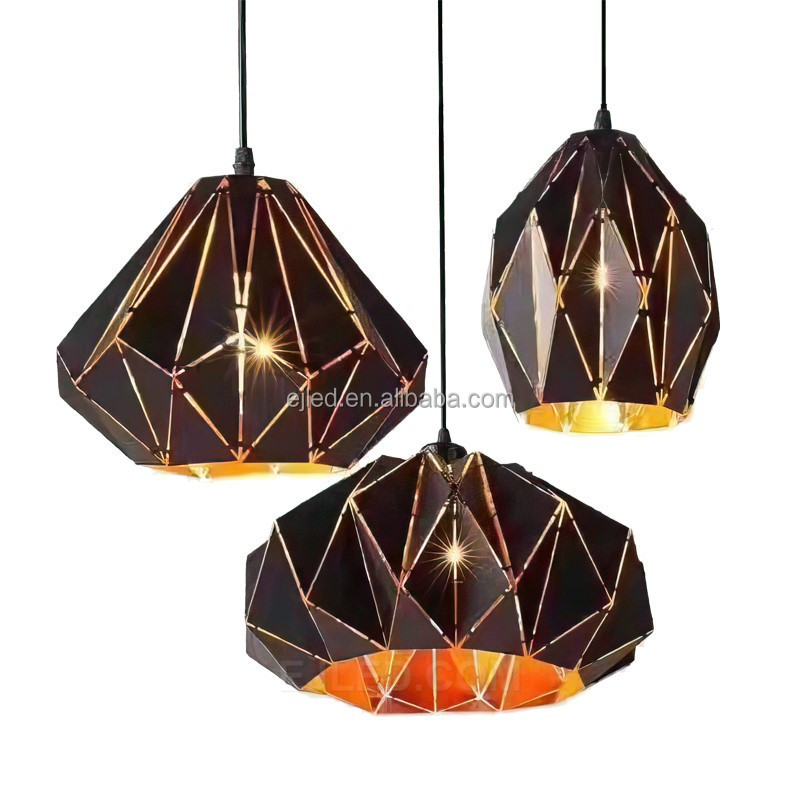 Zhongshan Barn Pendant Light Laser Cutting Black and Gold Hanging Light Fixture for Farmhouse Decor Lamp BS0095