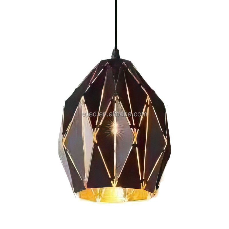 Zhongshan Barn Pendant Light Laser Cutting Black and Gold Hanging Light Fixture for Farmhouse Decor Lamp BS0095