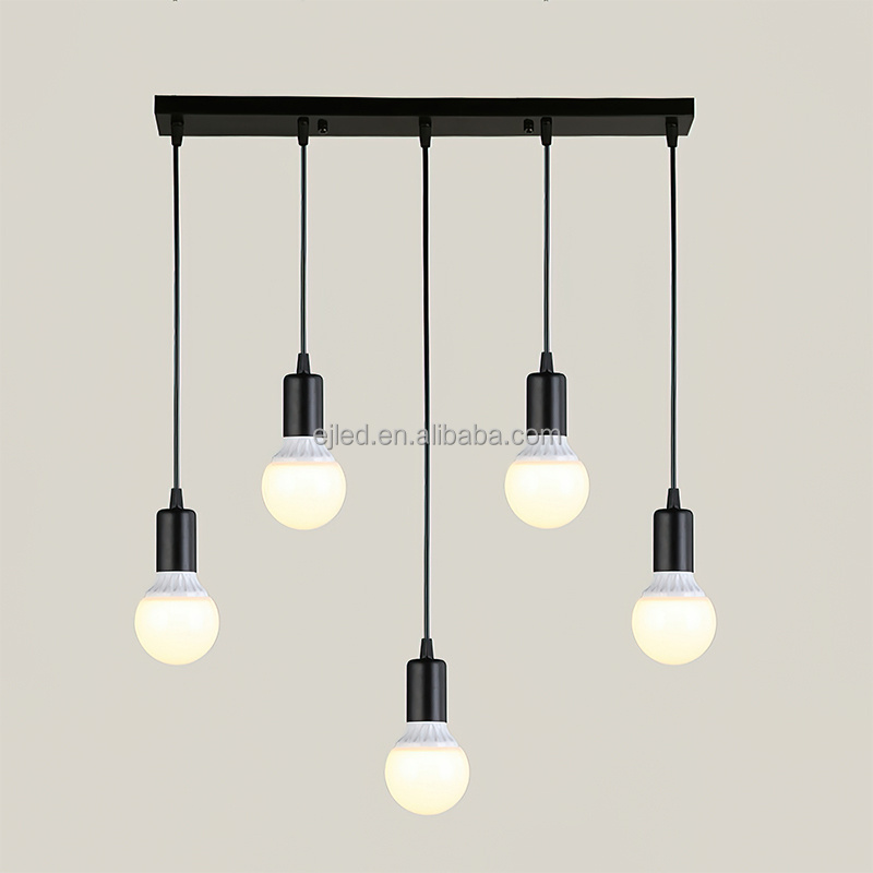 Rustic Semi Flush Ceiling Lights Metal Drum 5-Light Industrial Metal Cage Shade Matte Black Finish for Foyer IN0146