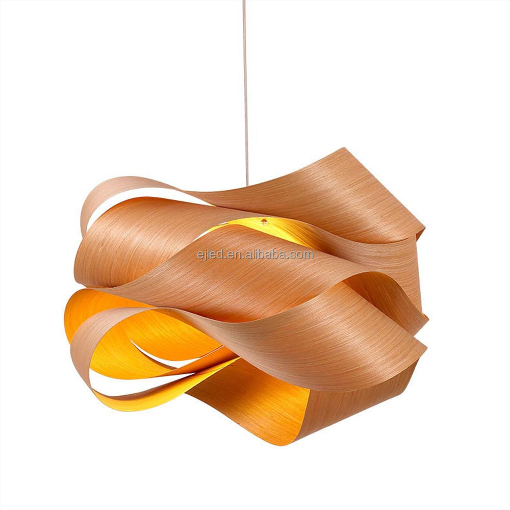 Southeast Asia Veneer Lamp Nordic Minimalist Wooden Ceiling Pendant Lamp for Living Room Villa Study Restaurant Bar RT0145