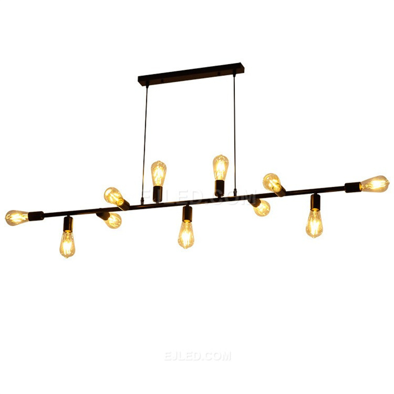 Large Ceiling Light Fixture with Glass Classic 12 Light Chandelier Black Pendant Lights for Home Decor Bathroom Farmhouse IN0139