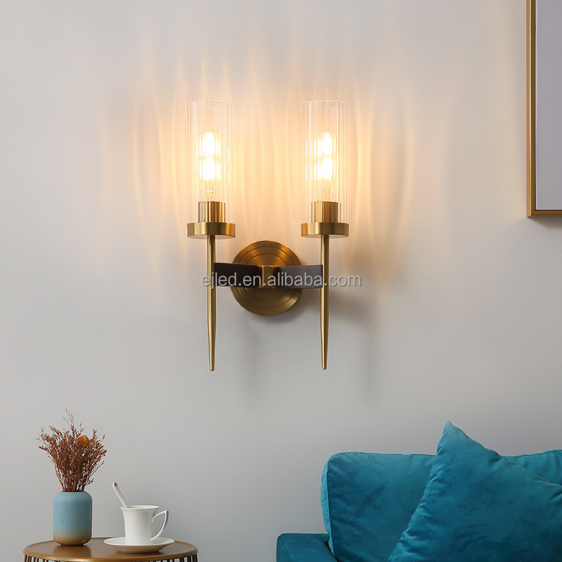 Wholesale Wall Sconce Modern Retro Bedside Lamp Wall Lamp LED Light Brass Light E27 Bracket Light for Living Room WL0201