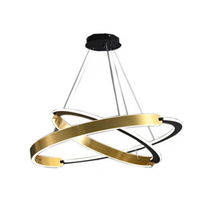 China Modern Luxury Pendant Light Circle Rings Hanging Lamp Gold Color Hotel Villa Home Decoration Light Fixture EJ1001