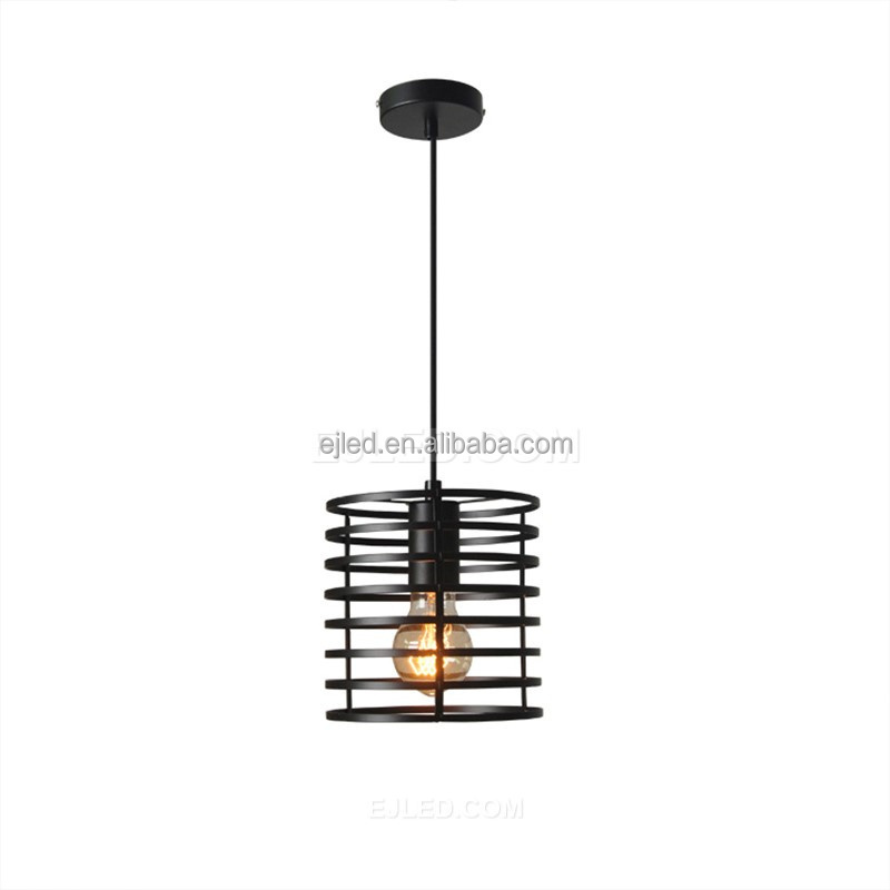 2022 ZhongShan Black Pendant Lights Metal Cage Chandelier House Light for Kitchen Island Light Fixtures COIN